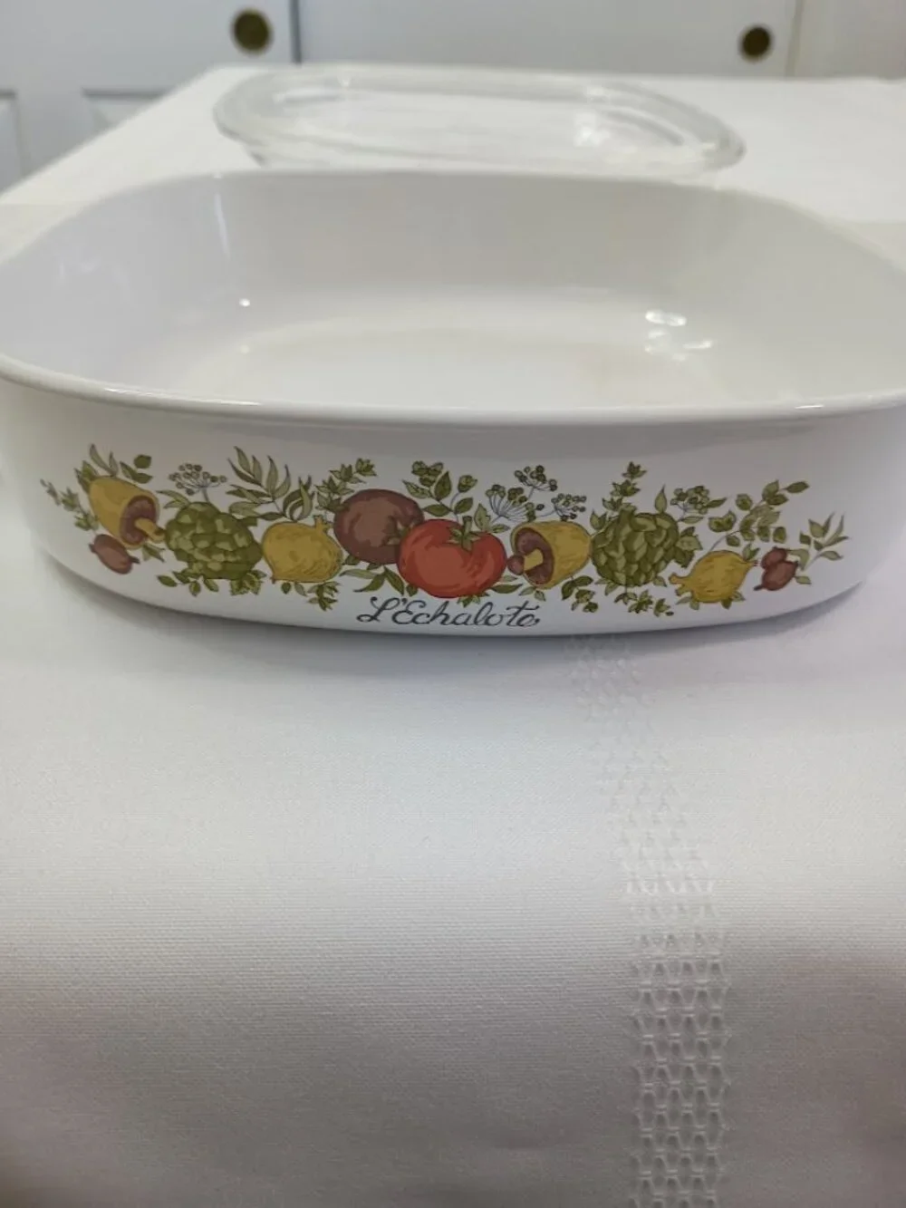 Vintage Corning Ware L'Echalote Casserole Dish with Lid - 1 1/2 Quart